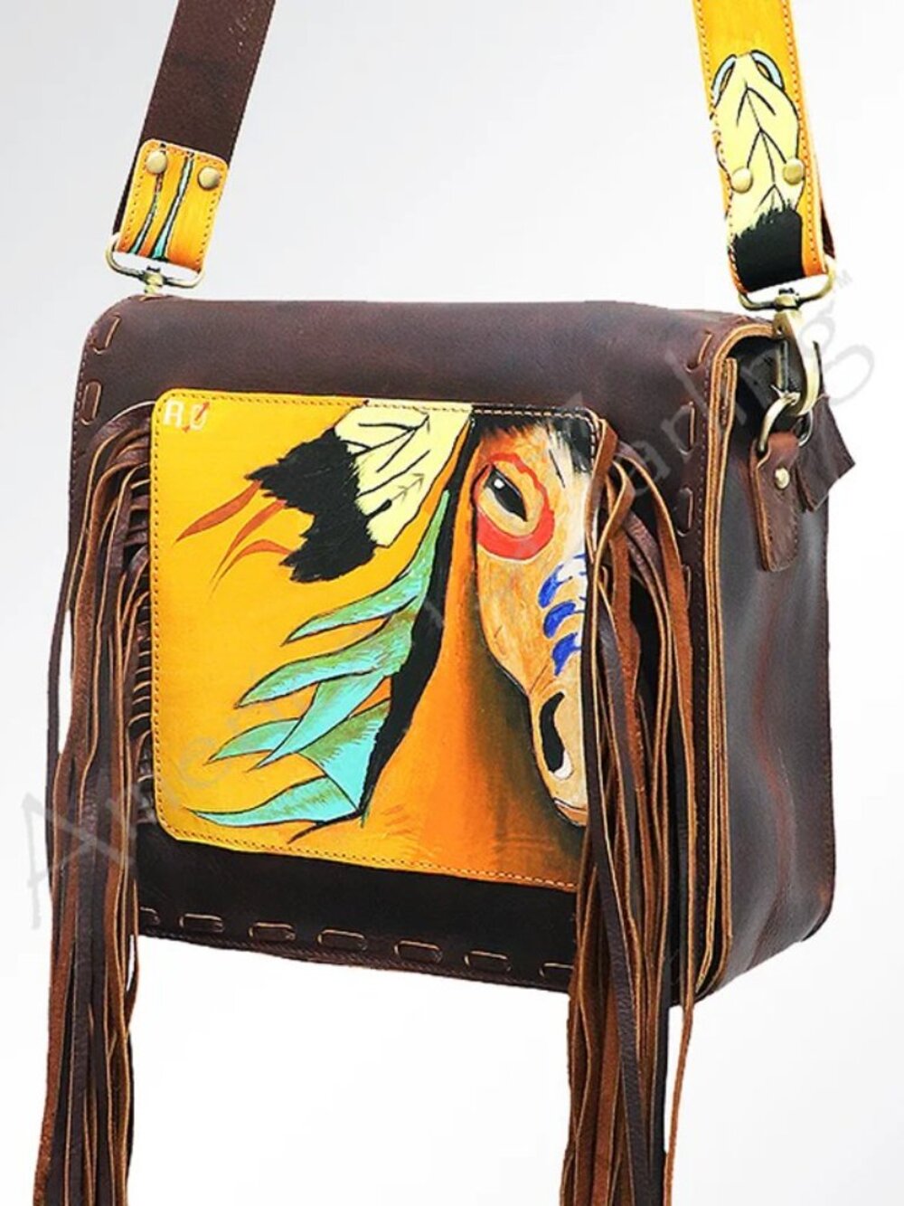 American Darling Wild Horse Western Fringe Crossbody Bag - Picture 3 of 10